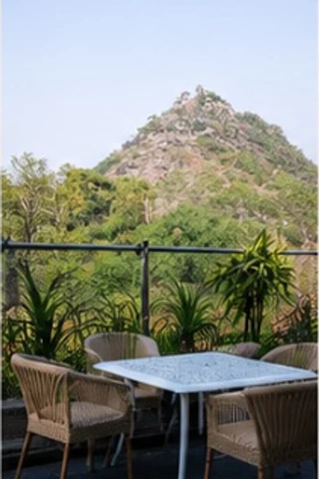 Terrace seating overlooking Canary Hill