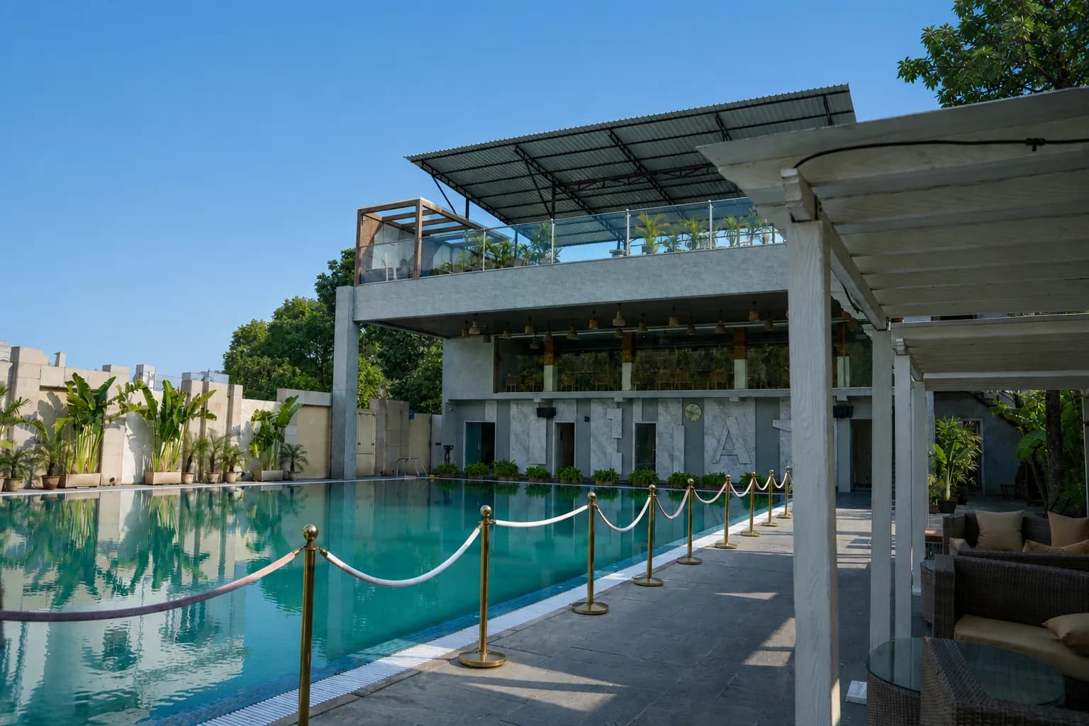 Hillside swimming pool at Ananta