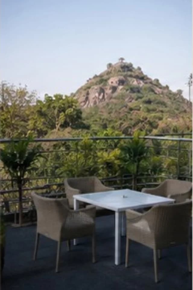 Terrace seating overlooking Canary Hill