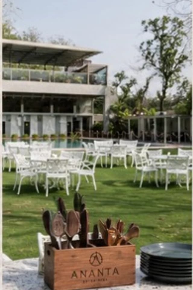 Event lawns with hillside seating at Ananta